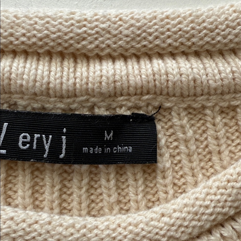Very J Cream Ribbed Crop Top - Picture 2 of 3